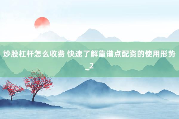炒股杠杆怎么收费 快速了解靠谱点配资的使用形势_2