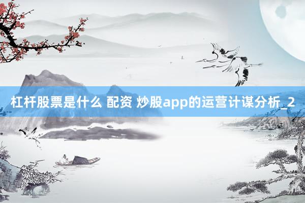 杠杆股票是什么 配资 炒股app的运营计谋分析_2