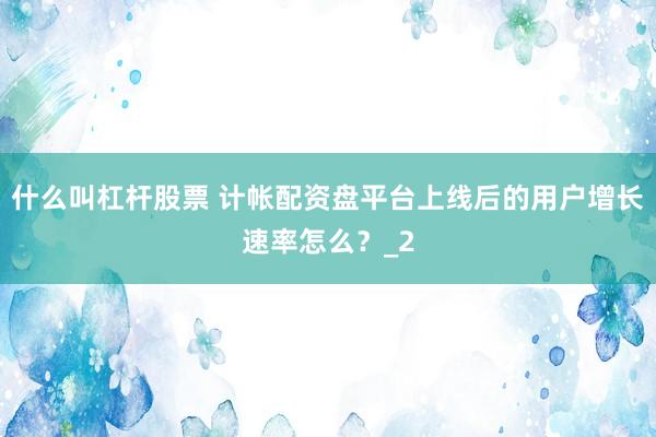 什么叫杠杆股票 计帐配资盘平台上线后的用户增长速率怎么？_2