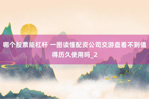 哪个股票能杠杆 一图读懂配资公司交游盘看不到值得历久使用吗_2