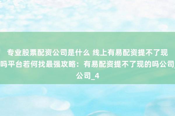 专业股票配资公司是什么 线上有易配资提不了现的吗平台若何找最强攻略：有易配资提不了现的吗公司_4