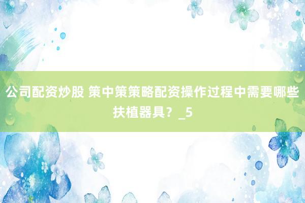 公司配资炒股 策中策策略配资操作过程中需要哪些扶植器具？_5