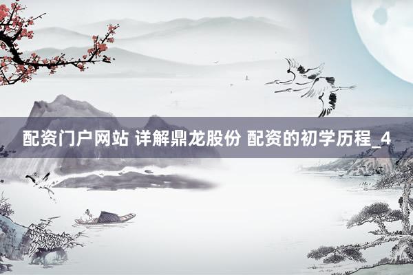 配资门户网站 详解鼎龙股份 配资的初学历程_4