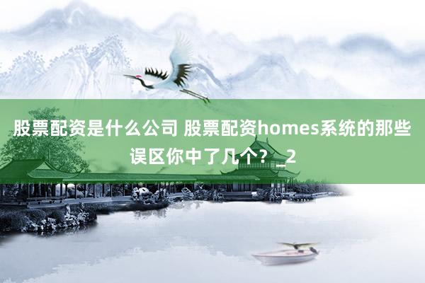股票配资是什么公司 股票配资homes系统的那些误区你中了几个？_2