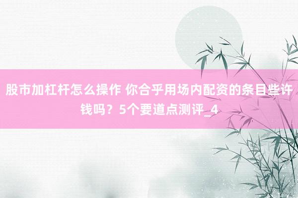 股市加杠杆怎么操作 你合乎用场内配资的条目些许钱吗？5个要道点测评_4