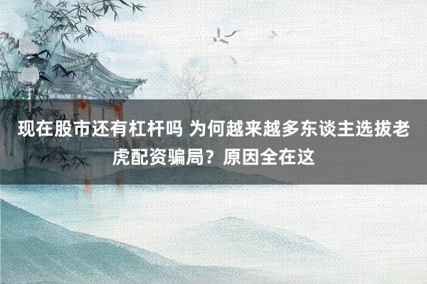 现在股市还有杠杆吗 为何越来越多东谈主选拔老虎配资骗局？原因全在这