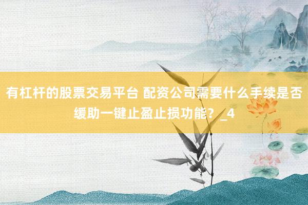 有杠杆的股票交易平台 配资公司需要什么手续是否缓助一键止盈止损功能？_4