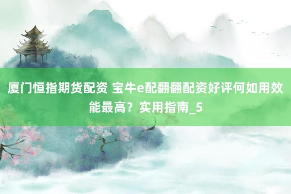 厦门恒指期货配资 宝牛e配翻翻配资好评何如用效能最高？实用指南_5