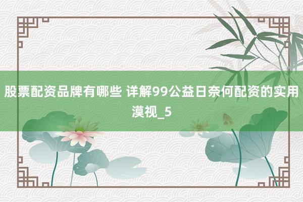 股票配资品牌有哪些 详解99公益日奈何配资的实用漠视_5