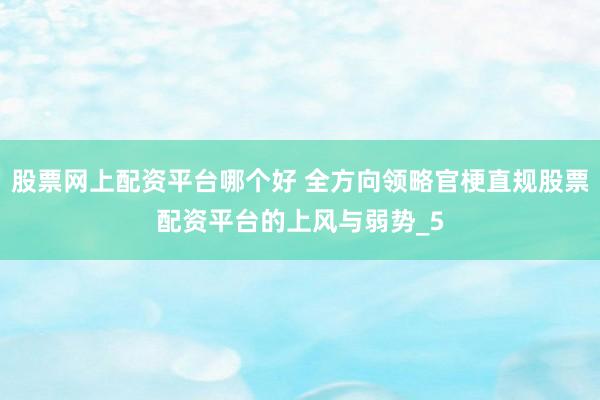 股票网上配资平台哪个好 全方向领略官梗直规股票配资平台的上风与弱势_5